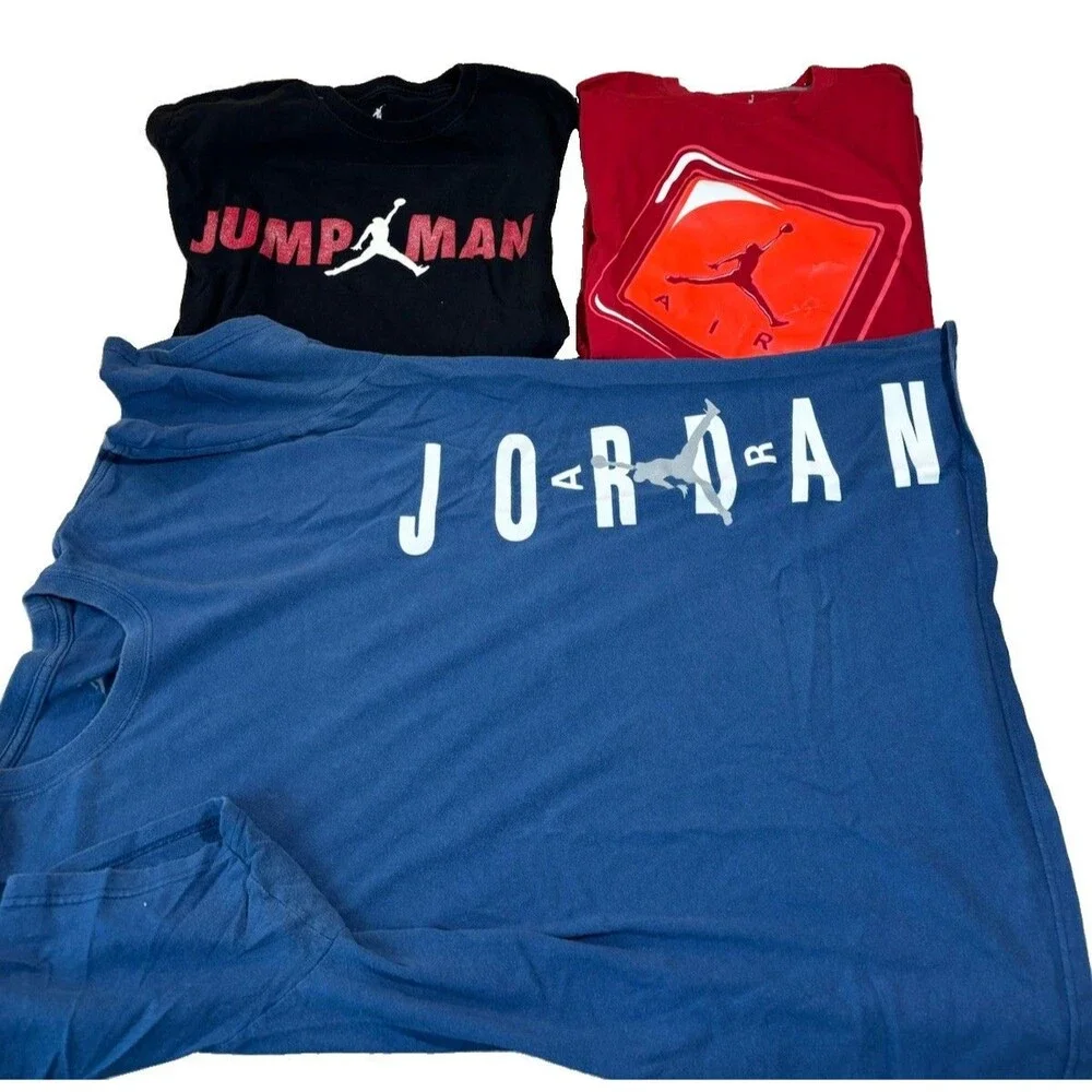 Lot Of 3 Jordan Various Designs Shirts Size Large Jumpman Michael Jordan NBA